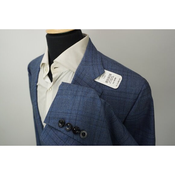 Kiton 14 Micron Wool Blue Plaid Sport Coat Jacket Sz 60 EU 50 US BRAND NEW - Picture 4 of 11